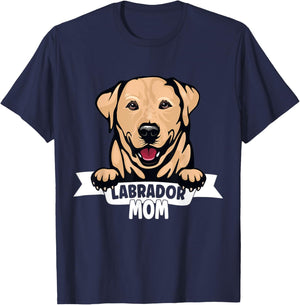 Labrador Mom blonde Lab yellow Labrador Retriever T-Shirt - T-Shirt | Navy