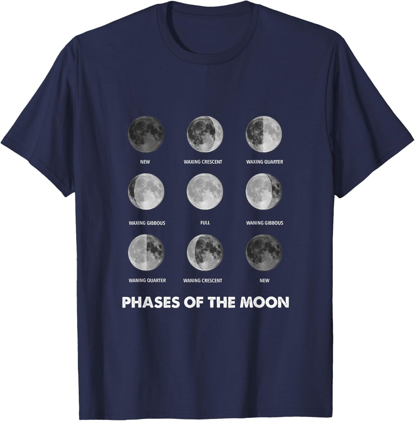 Moon Phases - Moon Cycle - Lunar Cycle - Lunar Eclipse T-Shirt - T-Shirt | Navy