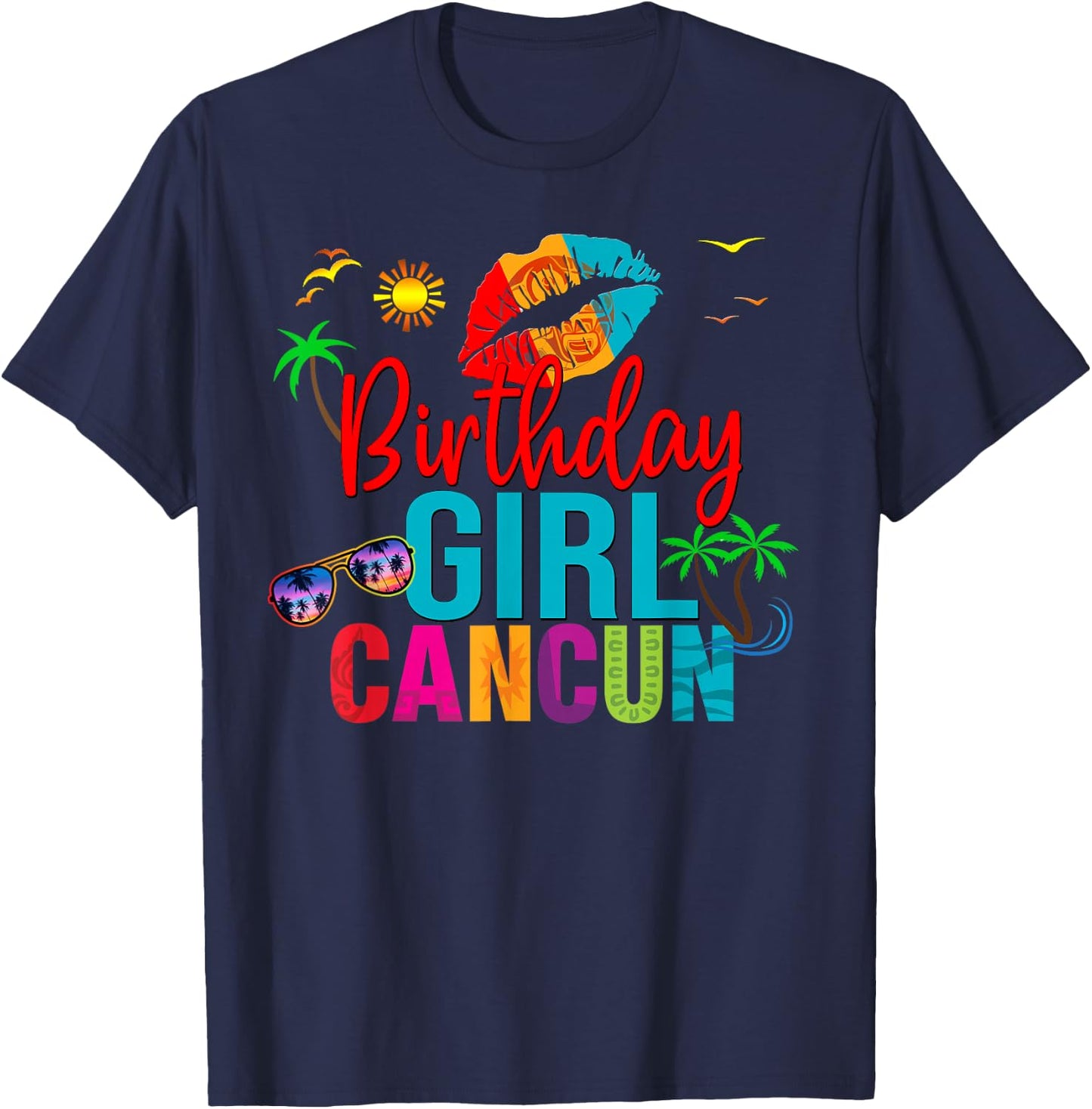 Cancun Mexico Birthday Girl Vacation Group Matching T-Shirt - T-Shirt | Navy