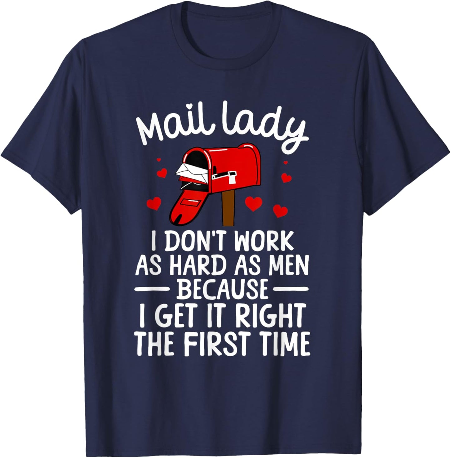 Mail Lady Design Girls Postal Worker Mail Carrier T-Shirt - T-Shirt | Navy