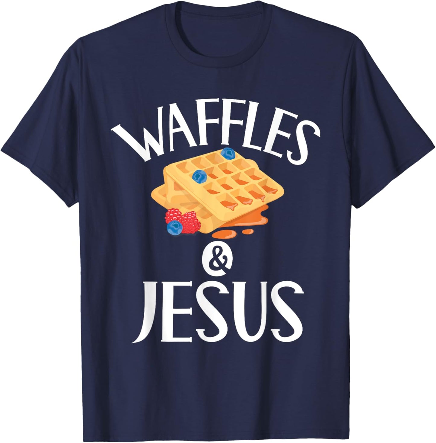 Waffles and Jesus Waffle T-Shirt - T-Shirt | Navy