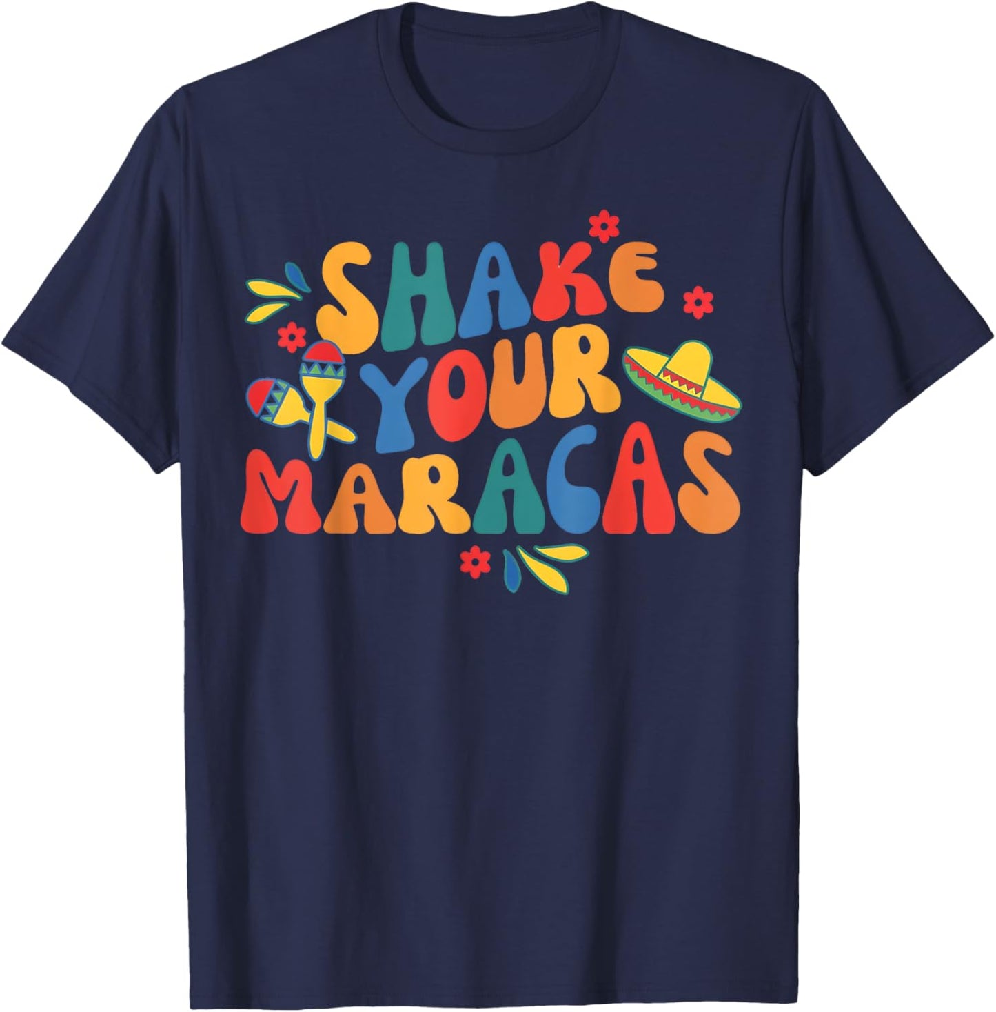 Groovy Shake Your Maracas Final Fiesta Bachelorette Party T-Shirt - T-Shirt | Navy