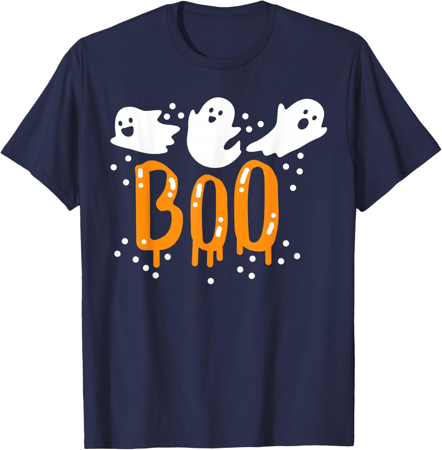 Halloween Ghost Boo Cute T-Shirt - T-Shirt | Navy