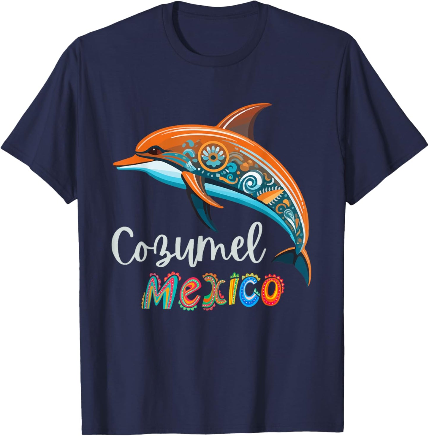 Cozumel Mexico Dolphin Souvenir / Cozumel T-Shirt - T-Shirt | Navy