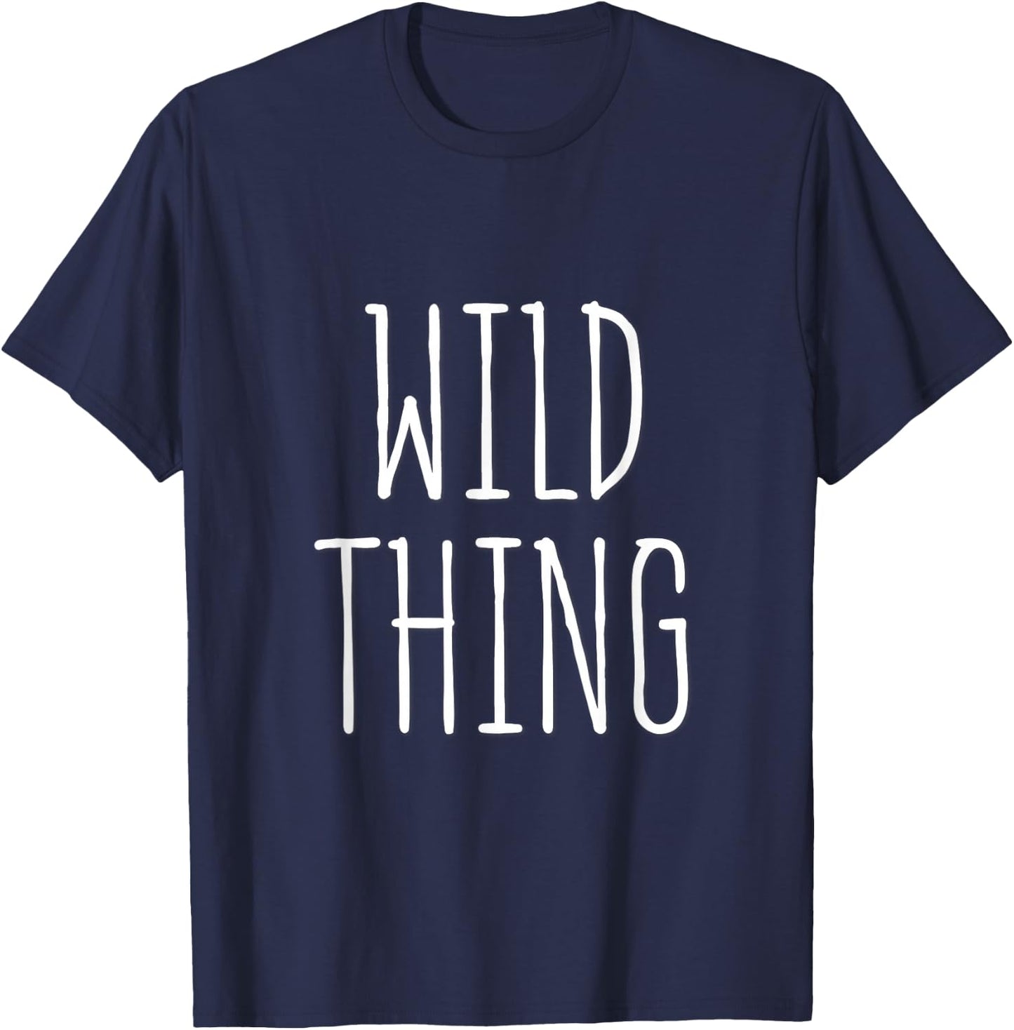 Wild Thing Retro Minimalist Typography Design T-Shirt - T-Shirt | Navy