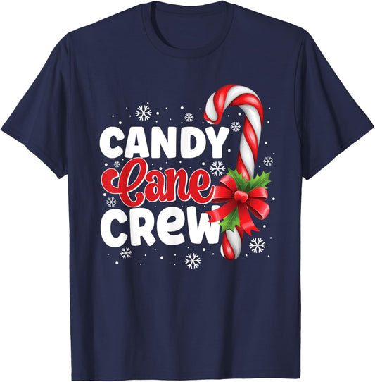 Candy Cane Crew Christmas Candy Love Pajamas T-Shirt - T-Shirt | Navy