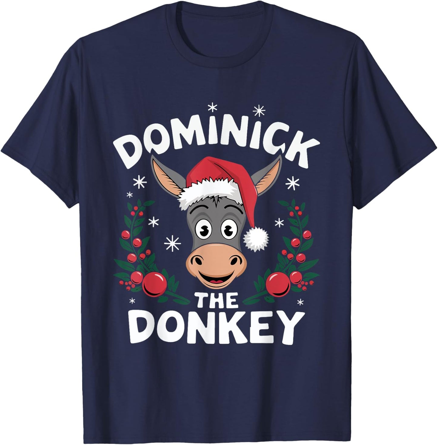 Dominick the Donkey Funny Christmas T-Shirt - T-Shirt | Navy