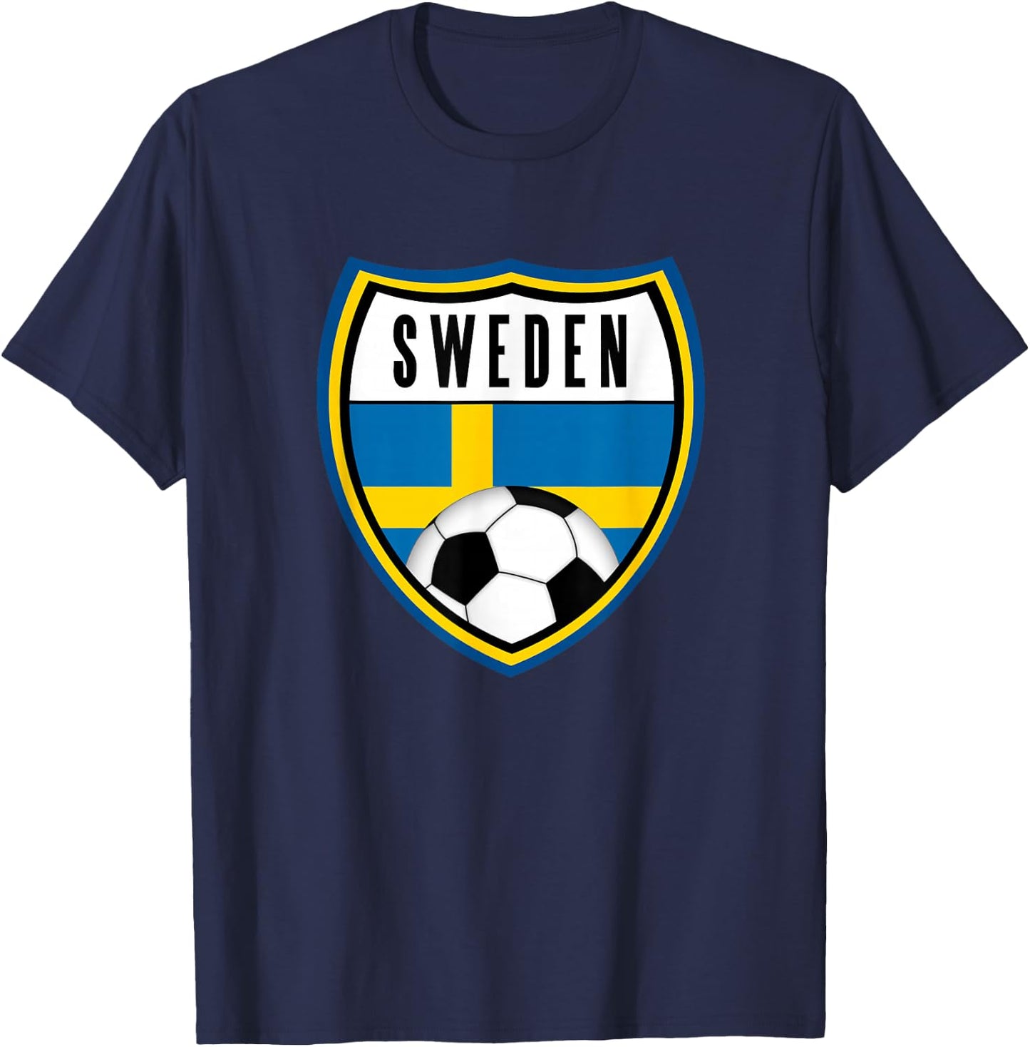 Sweden Soccer Jersey Swedish Flag T-Shirt - T-Shirt | Navy