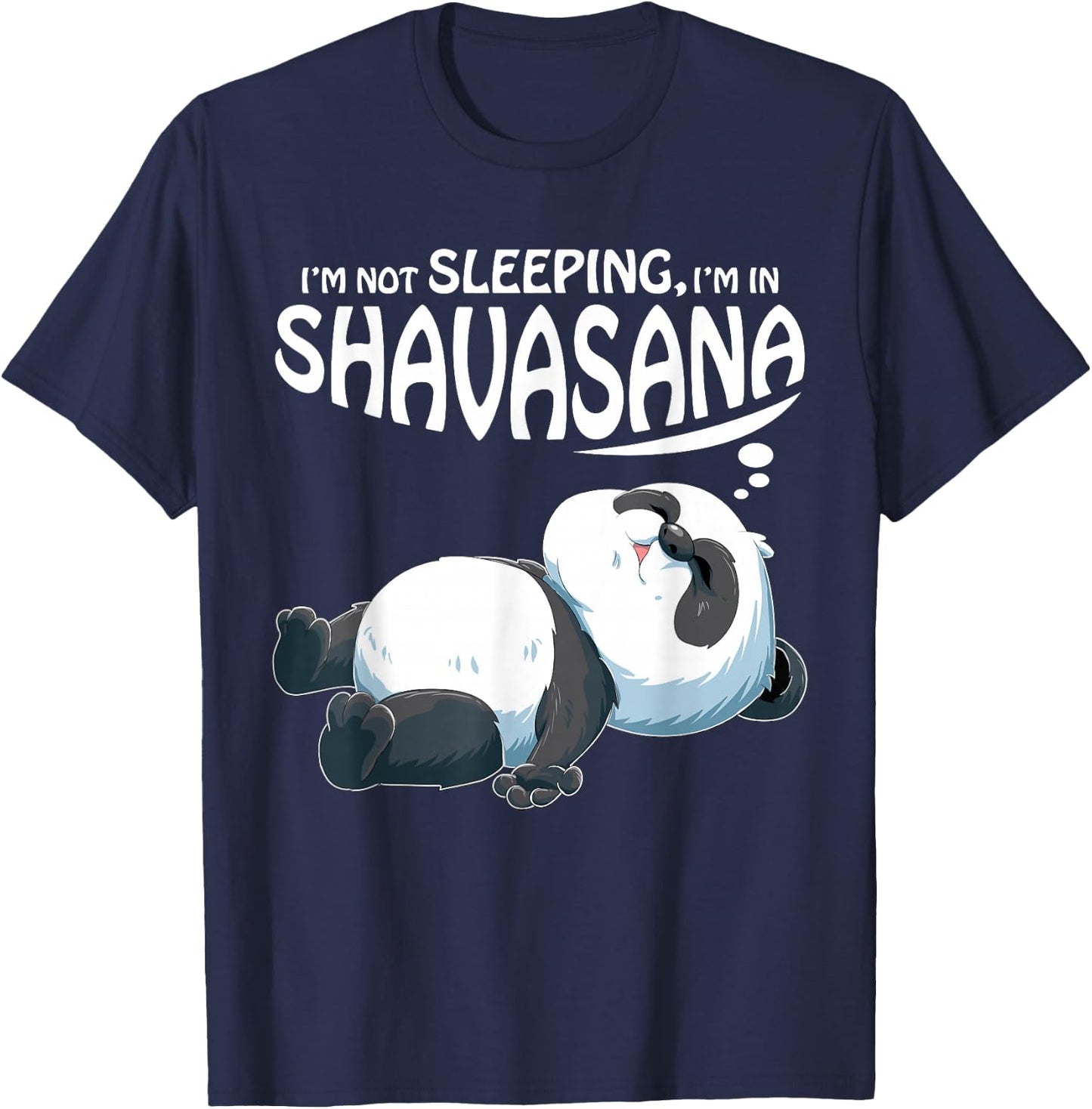 Yoga Panda Bear in Shavasana T-Shirt - T-Shirt | Navy