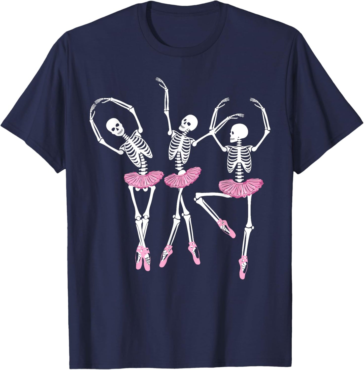 Ballerina Skeletons Dancing Halloween Ballerina Skeleton T-Shirt - T-Shirt | Navy