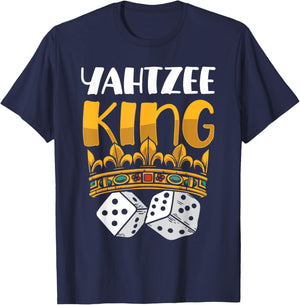 Yahtzee King Game Night Dice Game T-Shirt - T-Shirt | Navy