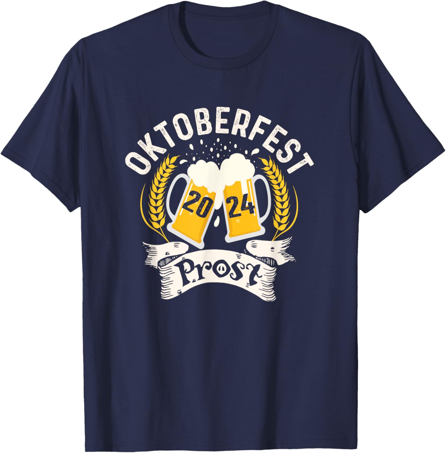 Oktoberfest 2024 Prost German beer drinking T-Shirt - T-Shirt | Navy