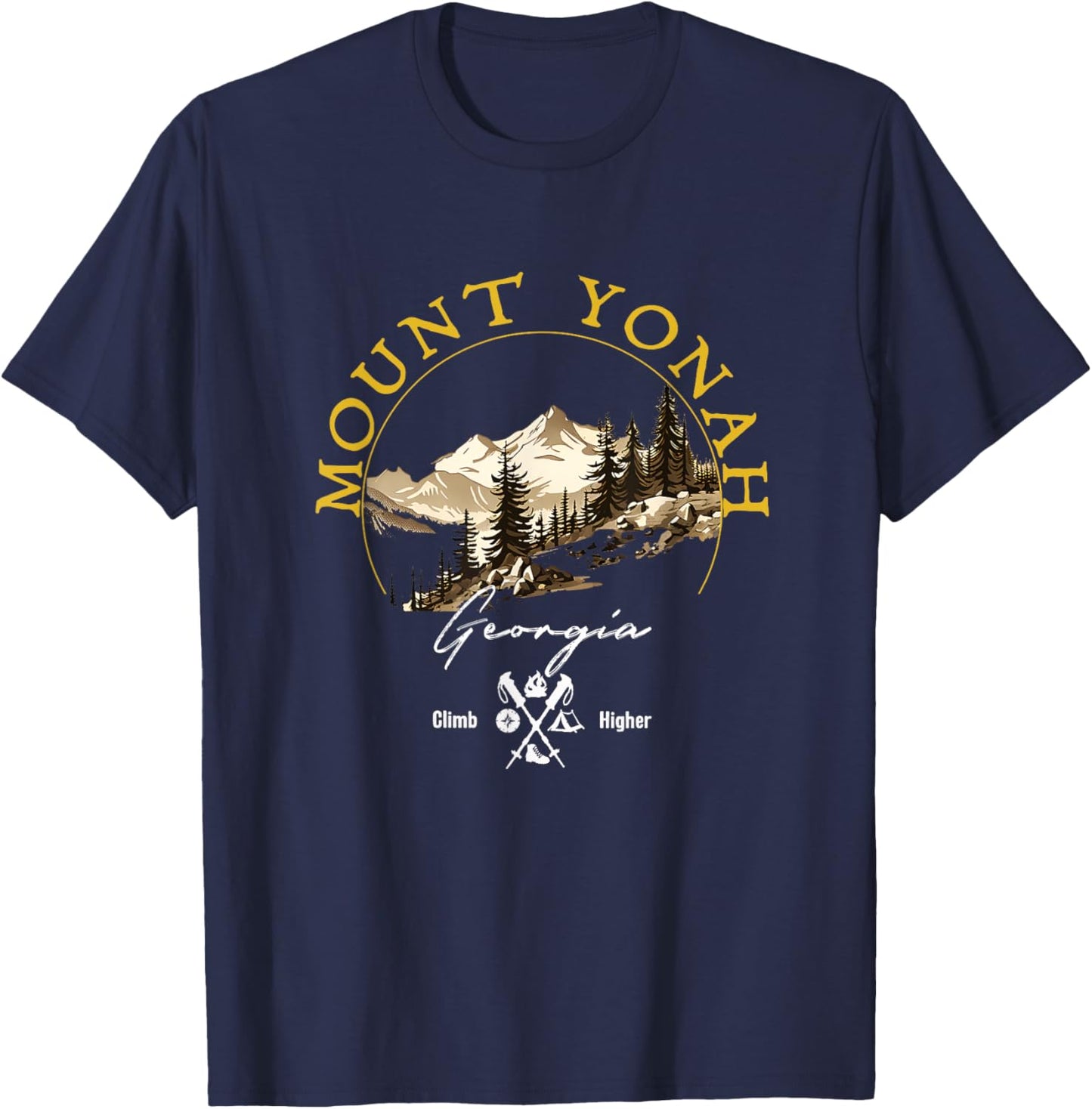 Mount Yonah Retro Vintage Apparel - Mount Yonah Souvenir T-Shirt - T-Shirt | Navy