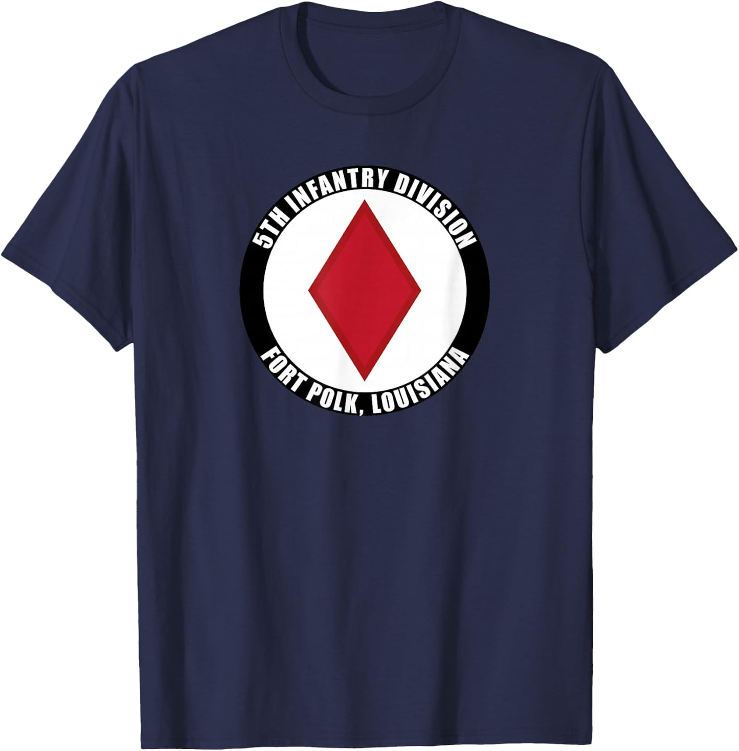 5th Infantry Division Fort Polk Louisiana Emblem Veteran T-Shirt - T-Shirt | Navy