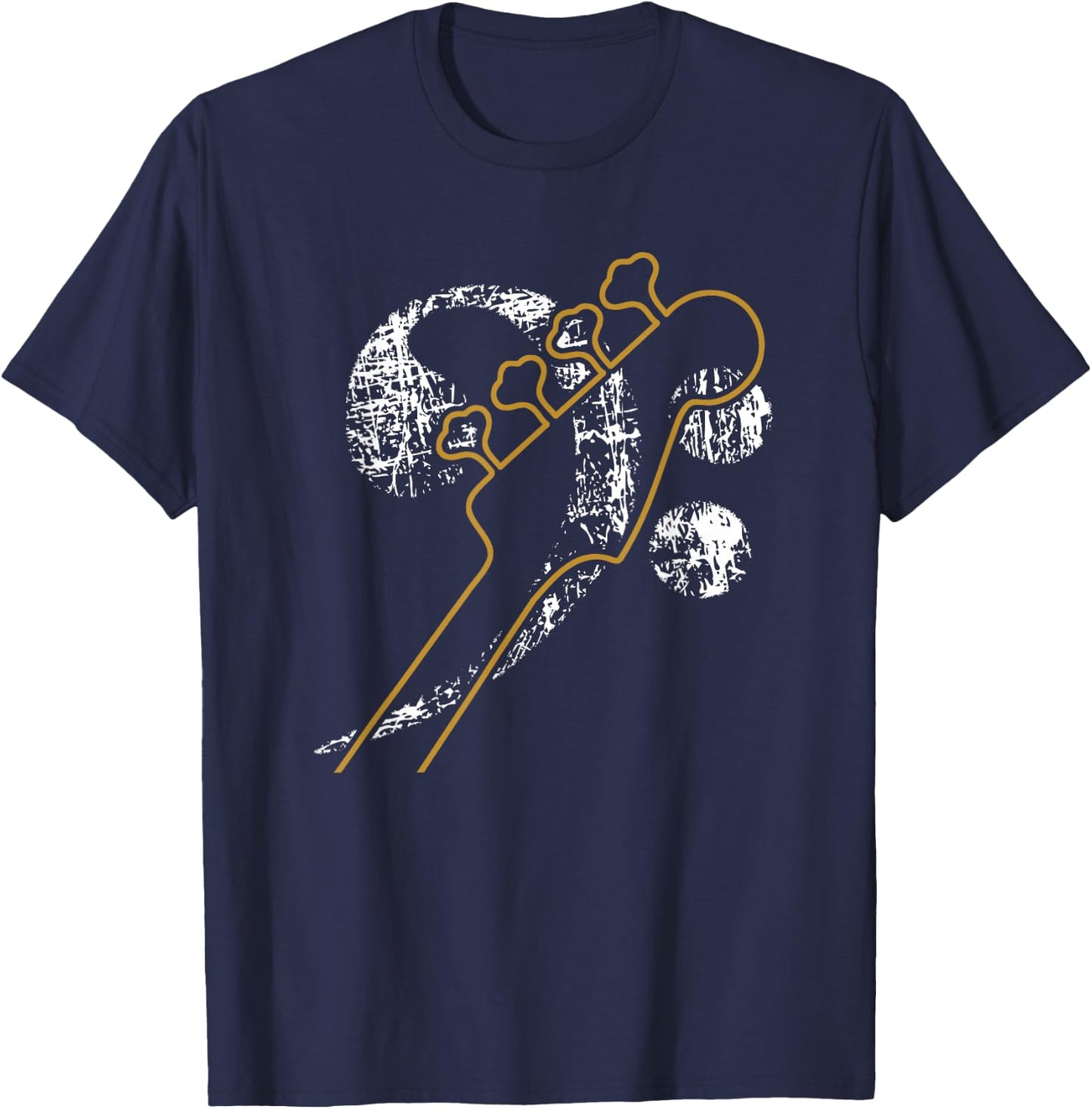 Bassguitarneck with Bass Clef for Bass Players Bands T-Shirt - T-Shirt | Navy