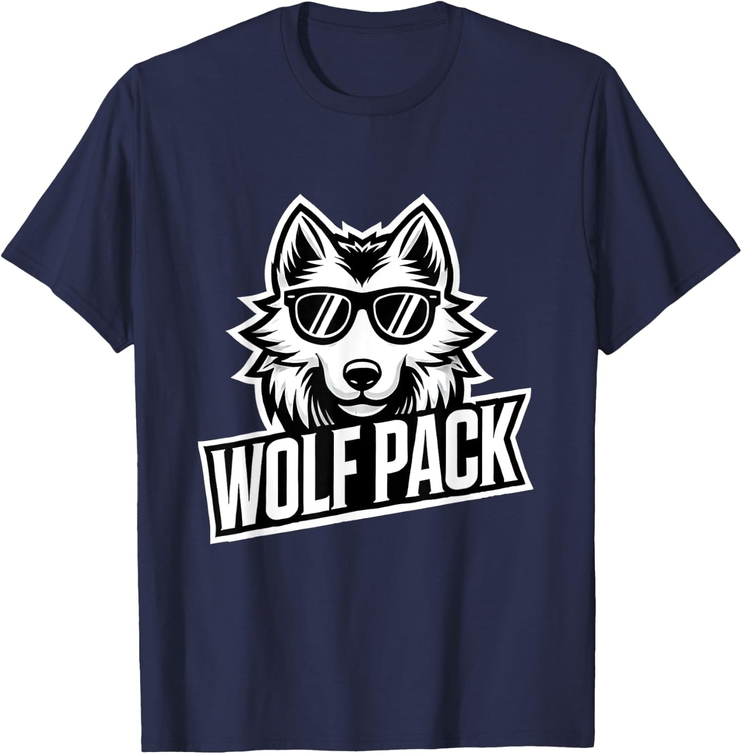 Wolf Pack - Cool Sunglasses Wolf Design for Team Spirit T-Shirt - T-Shirt | Navy