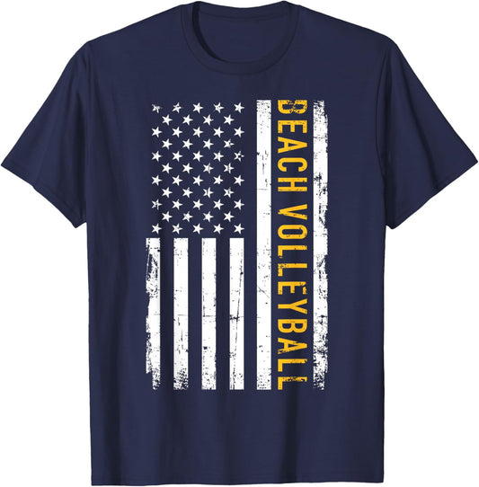 Beach volleyball USA Men Women Girls Kids T-Shirt - T-Shirt | Navy