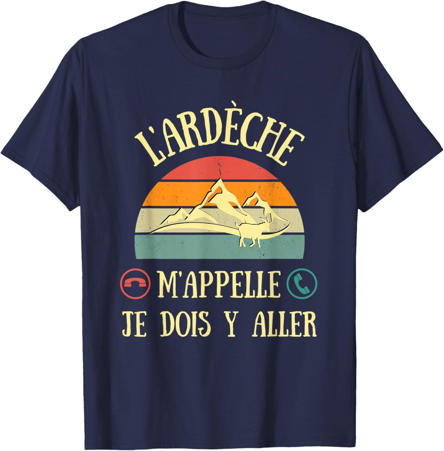 L'Ardèche nennt mich Vintage Humor ardechoise Frau Geschenk T-Shirt - T-Shirt | Navy