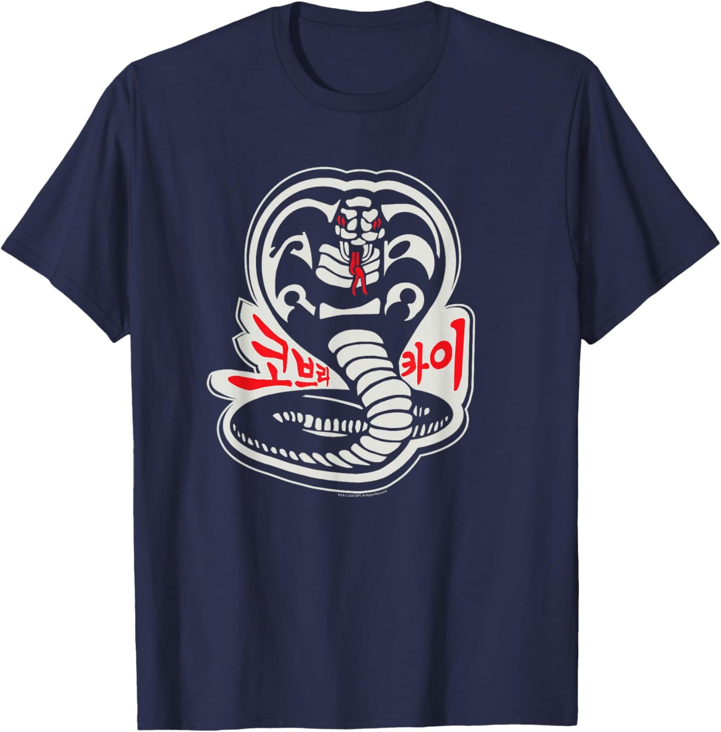 Cobra Kai Karate Dojo South Korea Snake Logo Sekai Taikai T-Shirt - T-Shirt | Navy
