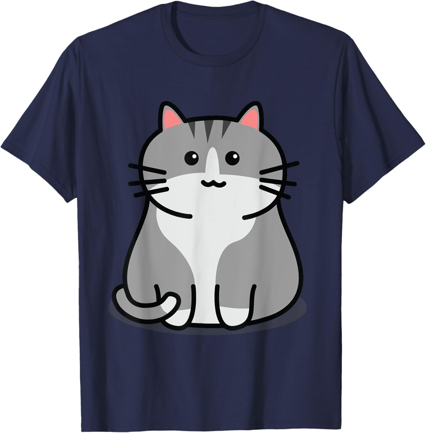 Cute Grey Tabby Cat Feline Companion Tabby Cats T-Shirt - T-Shirt | Navy