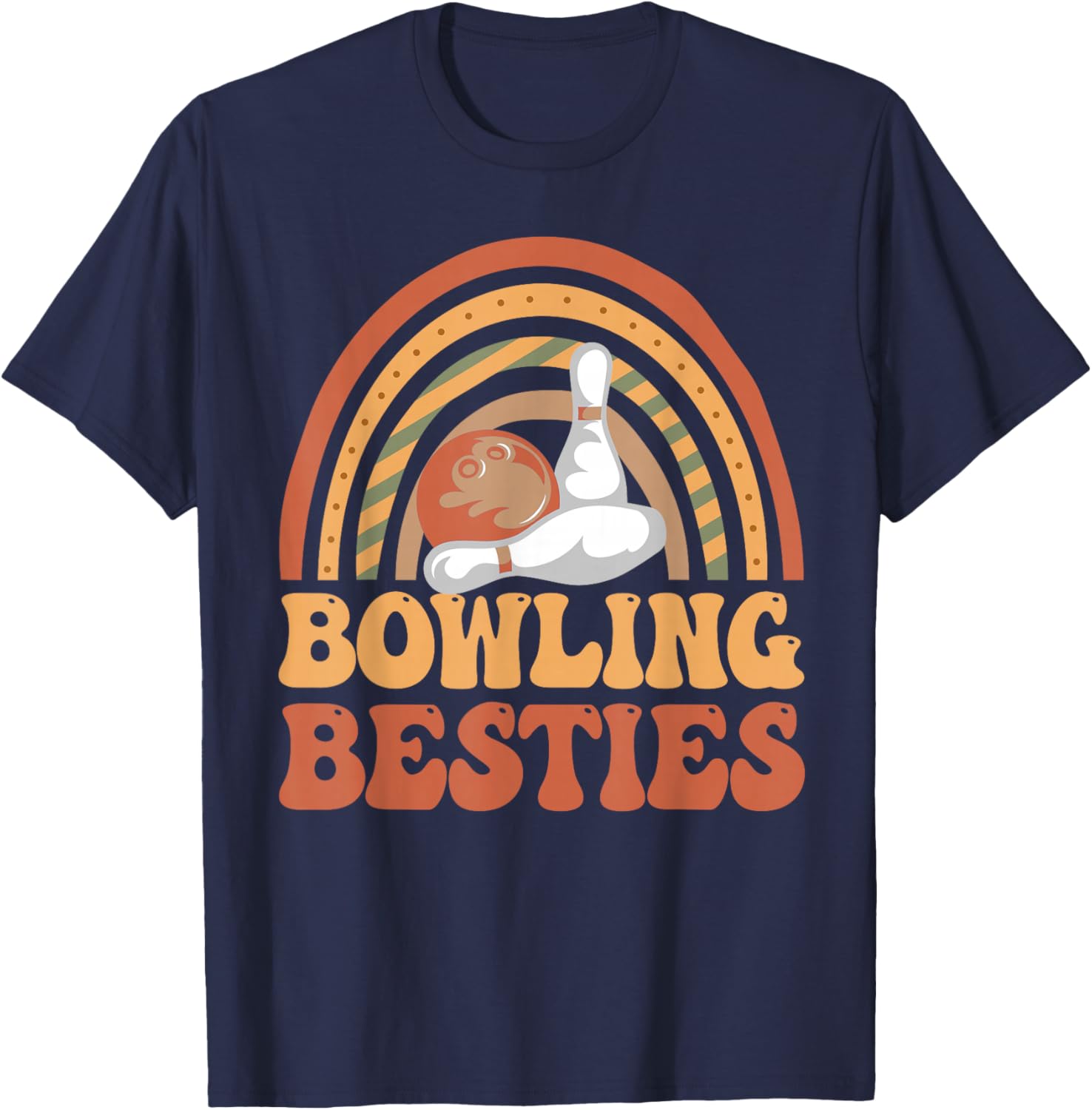 Bowling Besties BFF Best Friends Bestie T-Shirt - T-Shirt | Navy