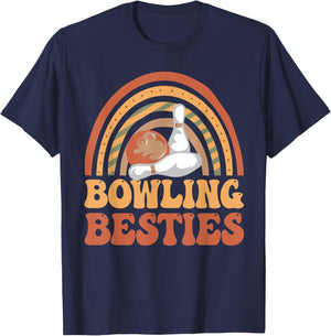 Bowling Besties BFF Best Friends Bestie T-Shirt - T-Shirt | Navy