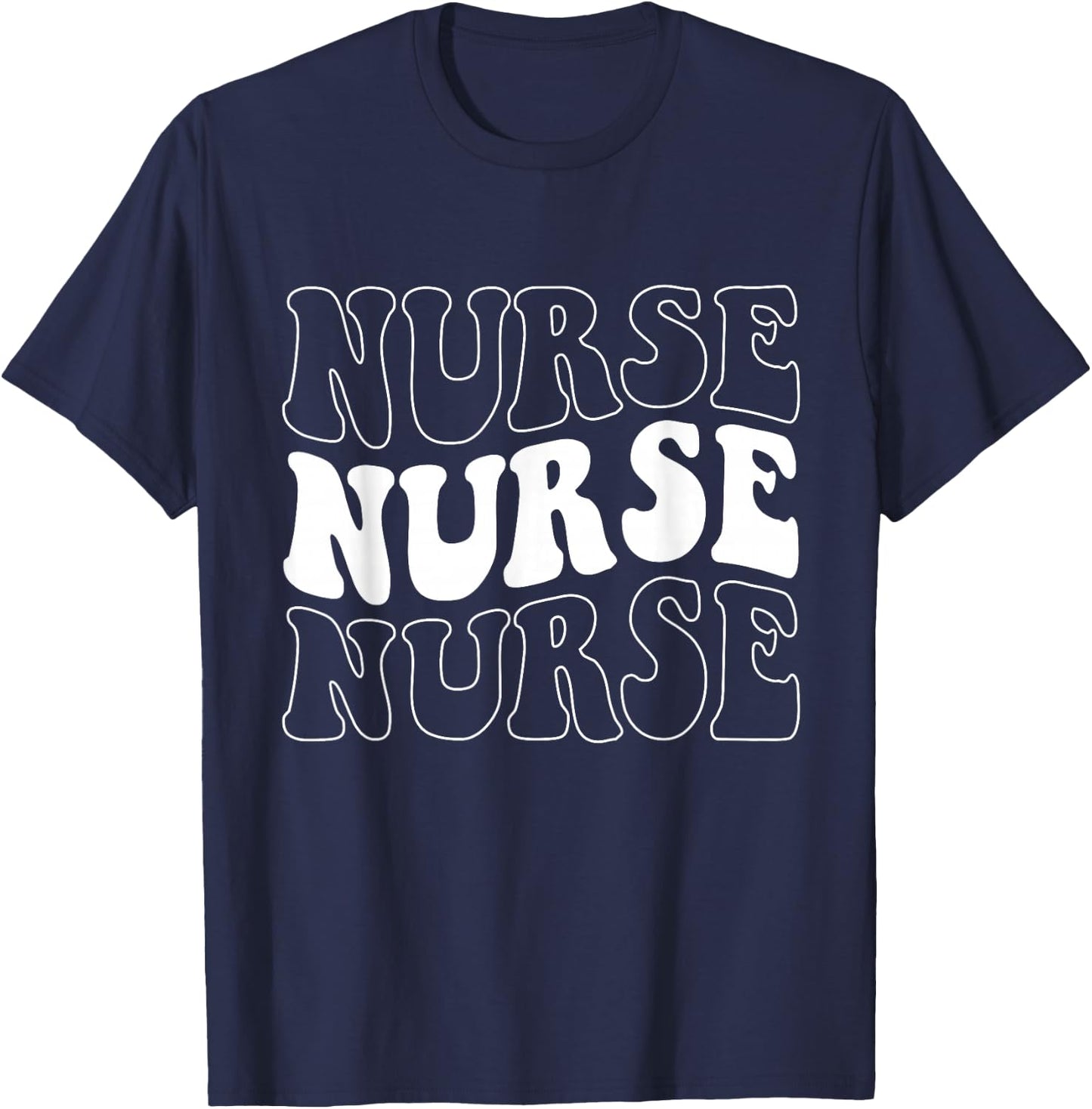 Groovy Nurse Shirt Women School Nurse RN ICU ER Pediatric T-Shirt - T-Shirt | Navy