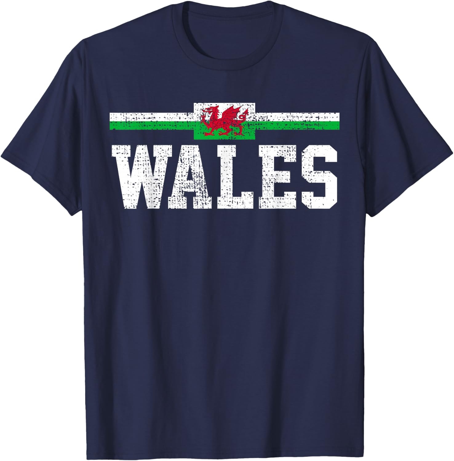 Wales Welsh Flag T-Shirt - T-Shirt | Navy