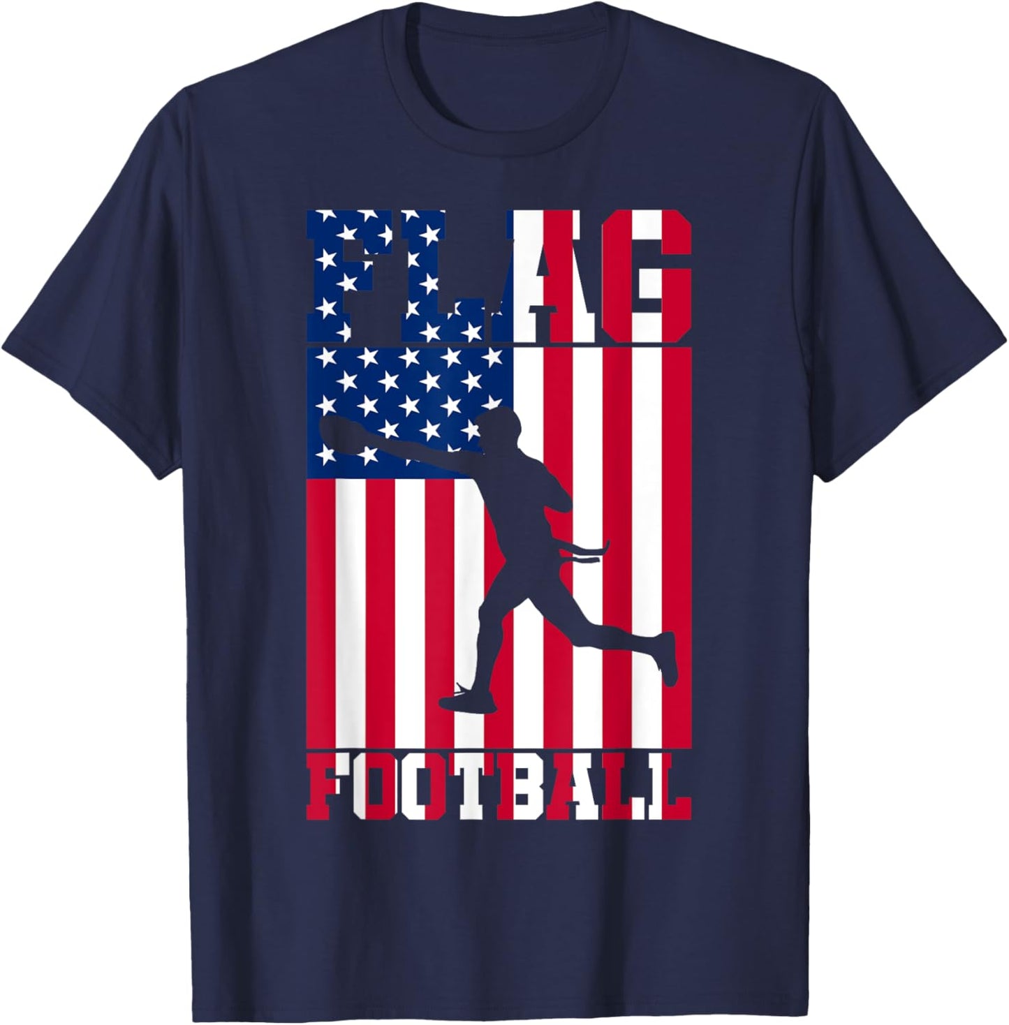 Flag Football USA Women Men Girls Boys T-Shirt - T-Shirt | Navy