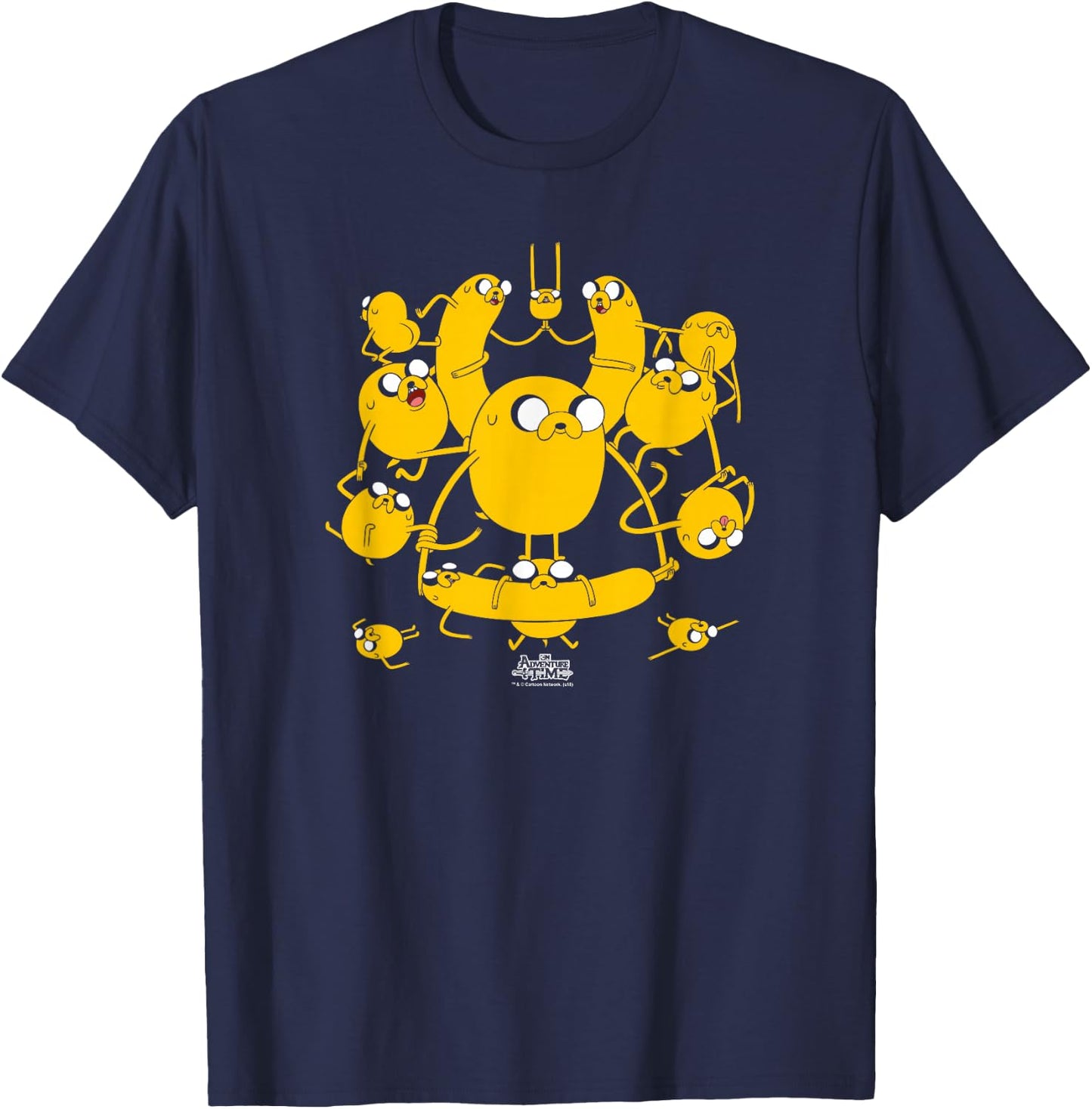 Cartoon Network Adventure Time Multiple Jakes Kids Black T-Shirt - T-Shirt | Navy
