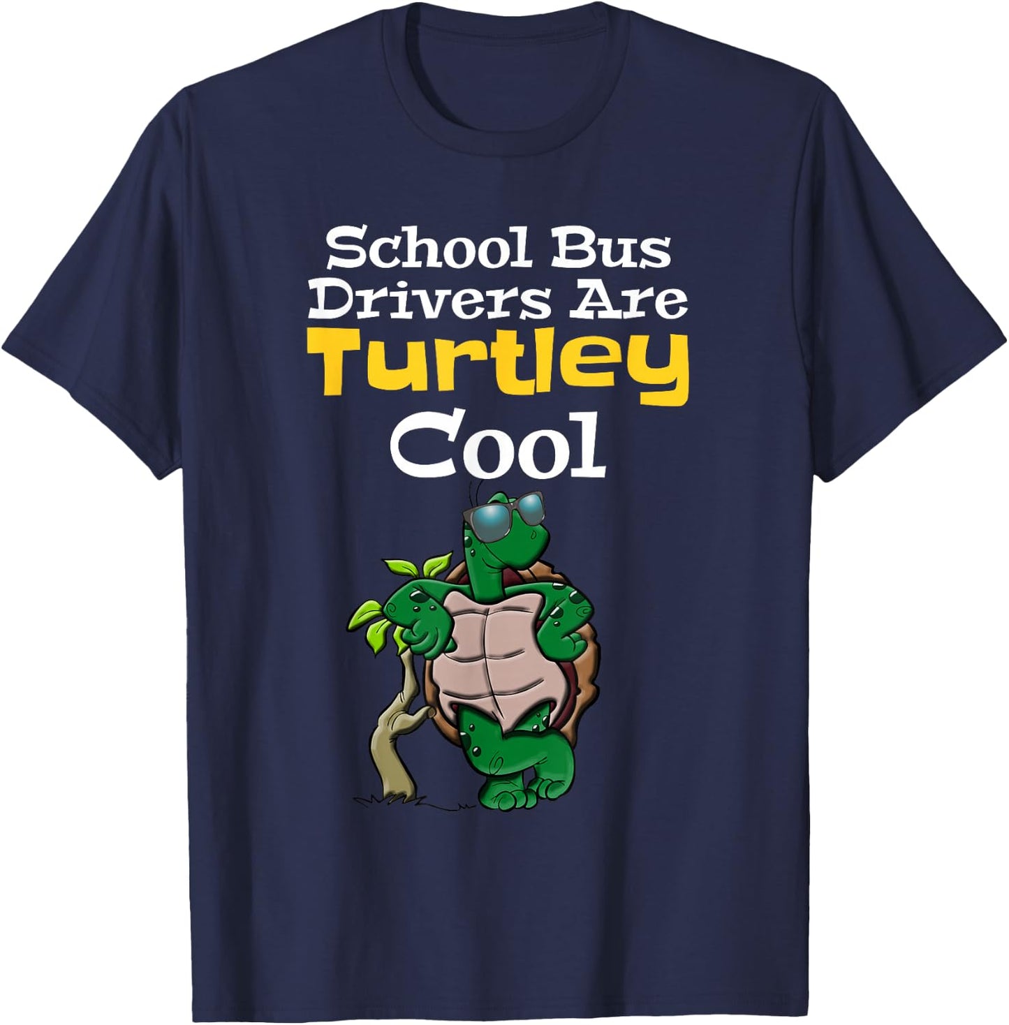 School Bus Drivers Gifts School Employee Shirts Turtle Lover T-Shirt - T-Shirt | Navy
