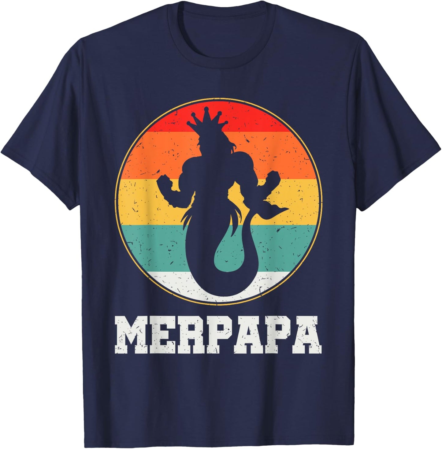 Merdpapa Security Merman Mermaid Daddy Fish Father's Day T-Shirt - T-Shirt | Navy