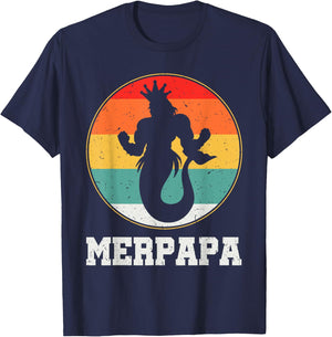 Merdpapa Security Merman Mermaid Daddy Fish Father's Day T-Shirt - T-Shirt | Navy