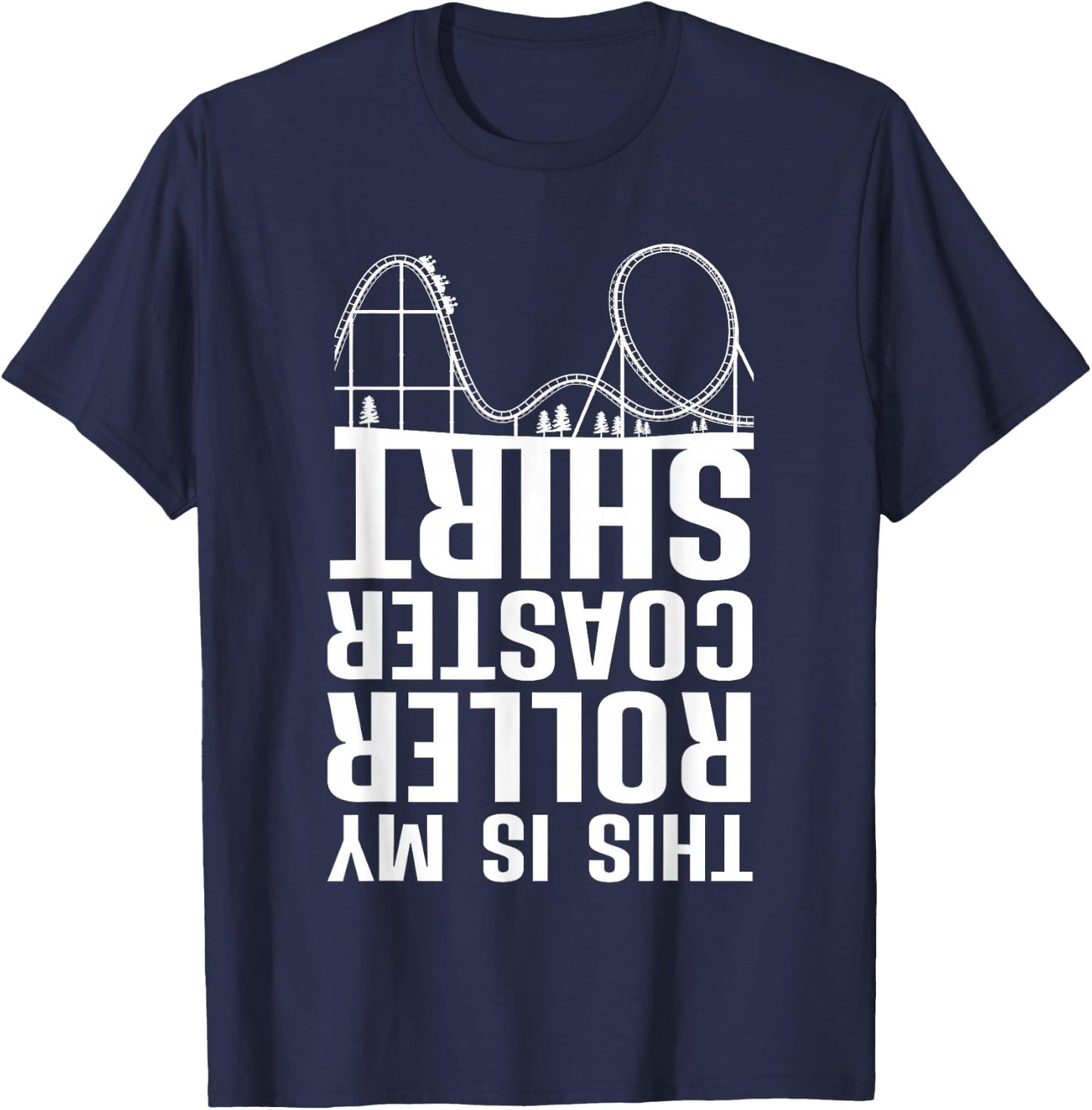Cute Roller Coaster Women Rollercoaster Theme Park T-Shirt - T-Shirt | Navy