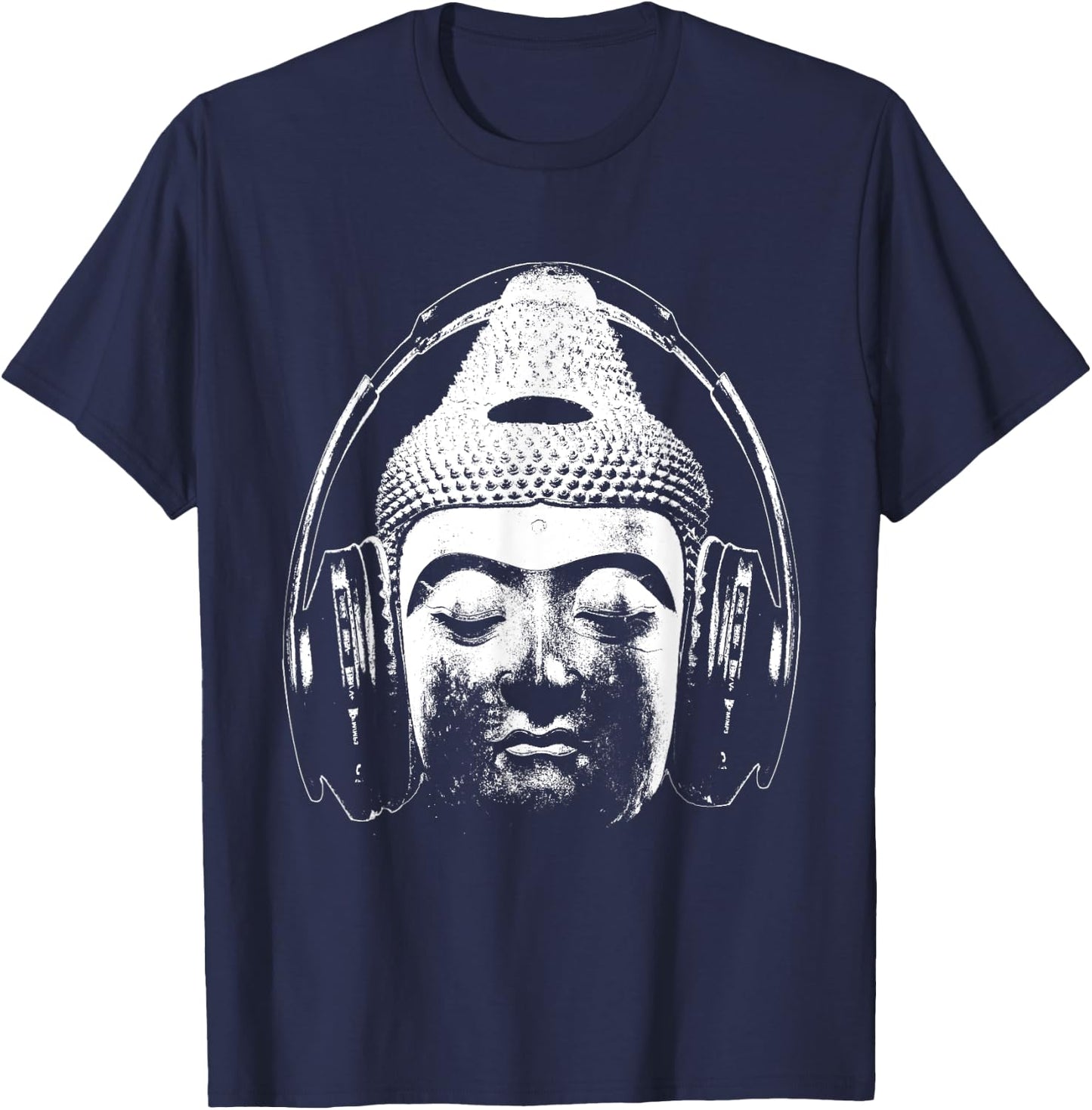 Buddha Wear Headphones funny DJ Music Headphones T-Shirt - T-Shirt | Navy