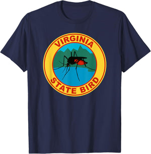 Funny Virginia Mosquito State Bird T-Shirt - T-Shirt | Navy