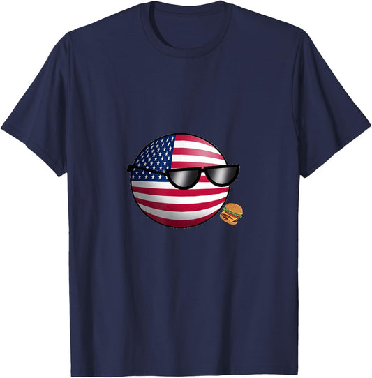 Countryballs USA United States T-Shirt - T-Shirt | Navy