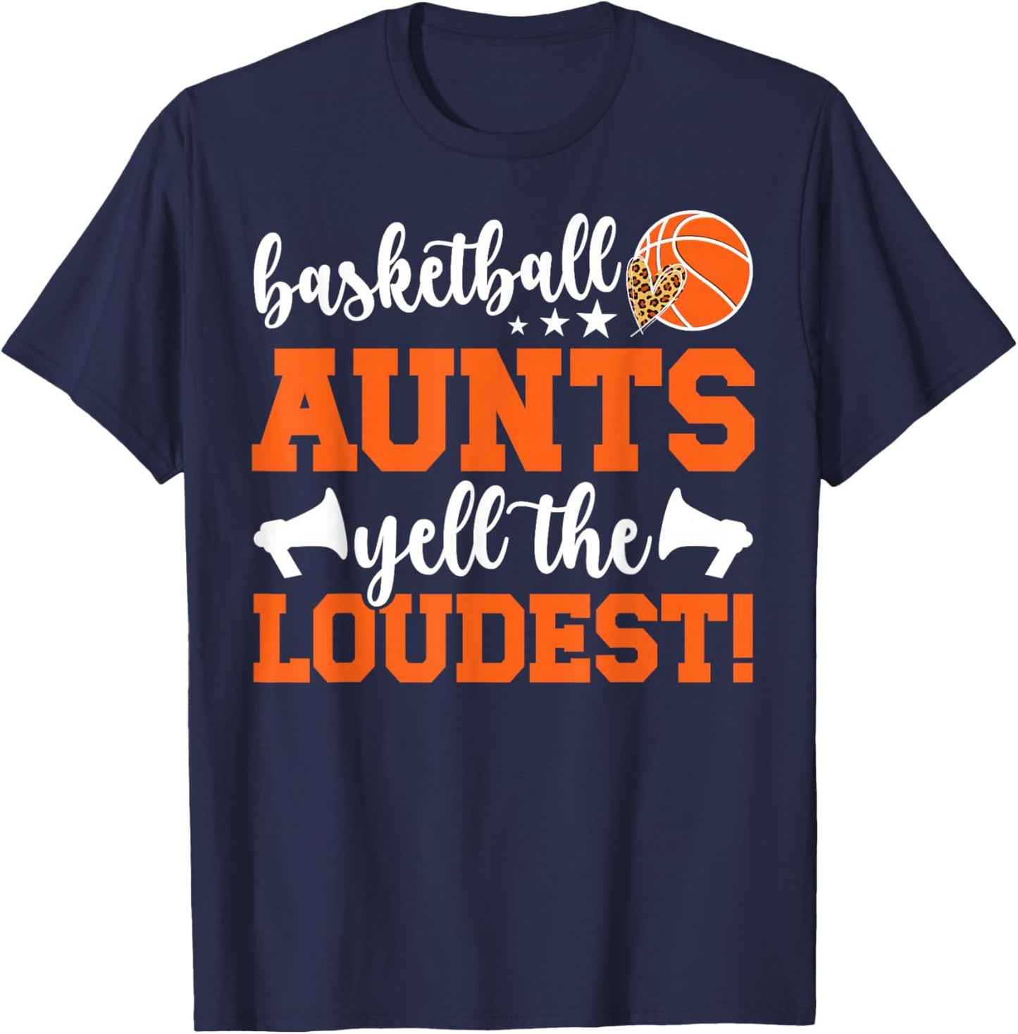 Basketball Aunt Funny Aunt Of A Basketball Player Aunt T-Shirt - T-Shirt | Navy