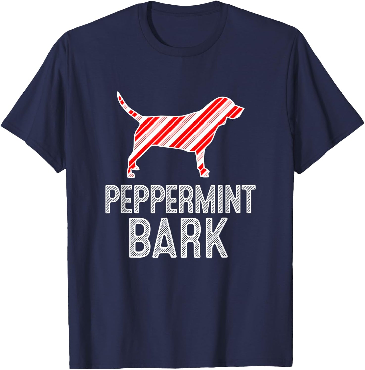 Beagle Peppermint Bark Christmas Dog T-Shirt - T-Shirt | Navy