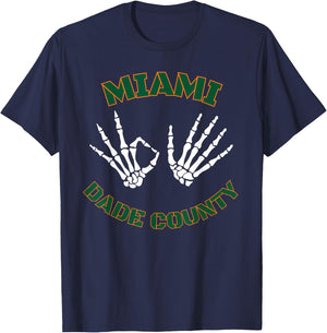 Miami Dade County 305 Skeleton Hands T-Shirt - T-Shirt | Navy