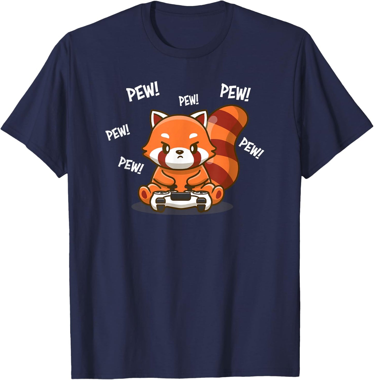 Cute Kawaii Video Gamer Red Panda Lover T-Shirt - T-Shirt | Navy