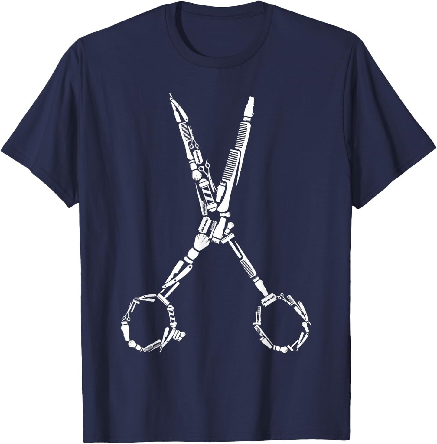 Scissors Silhouette T-Shirt - T-Shirt | Navy
