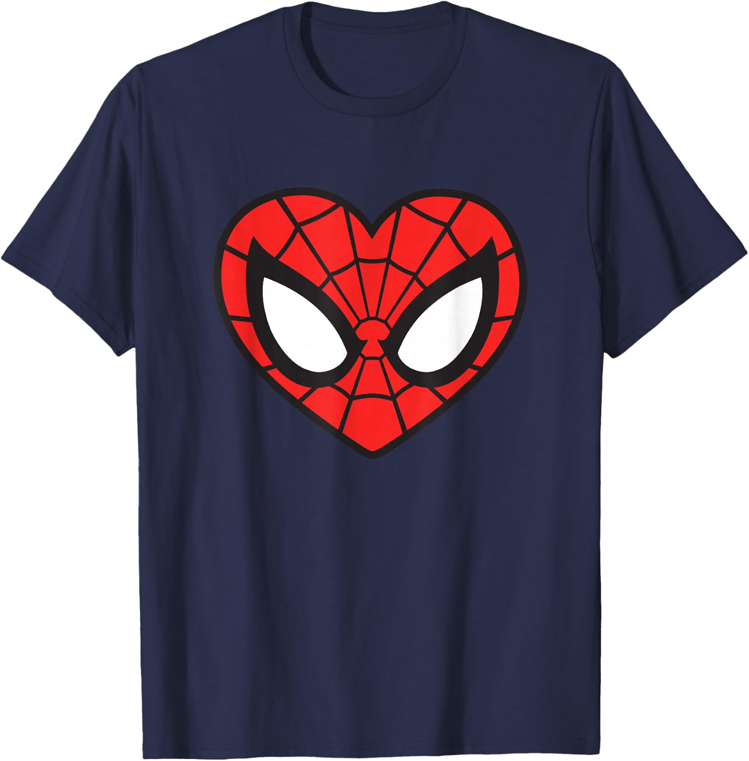 Marvel Spider-Man Modern Heart Mask Logo T-Shirt - T-Shirt | Navy