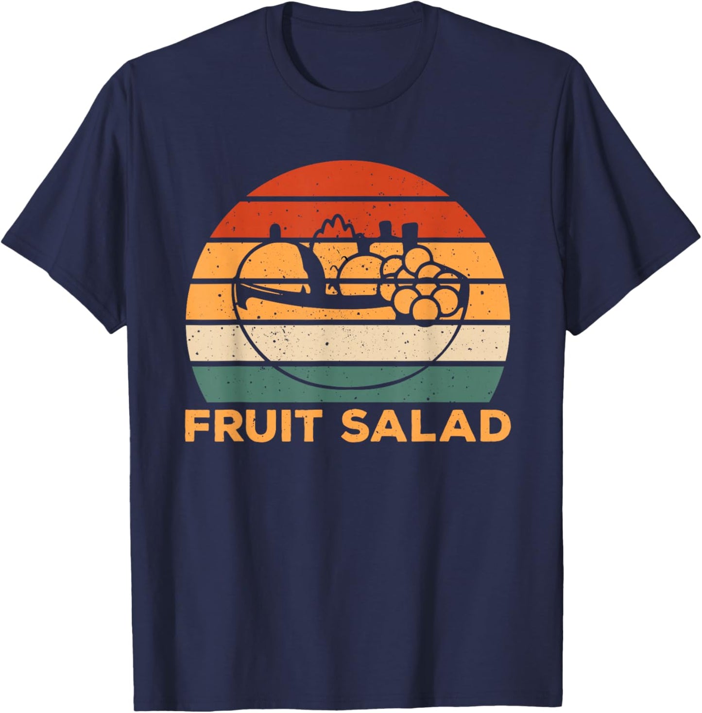 Retro Fruit Salad Bowl Costume For Fruits Lover T-Shirt - T-Shirt | Navy