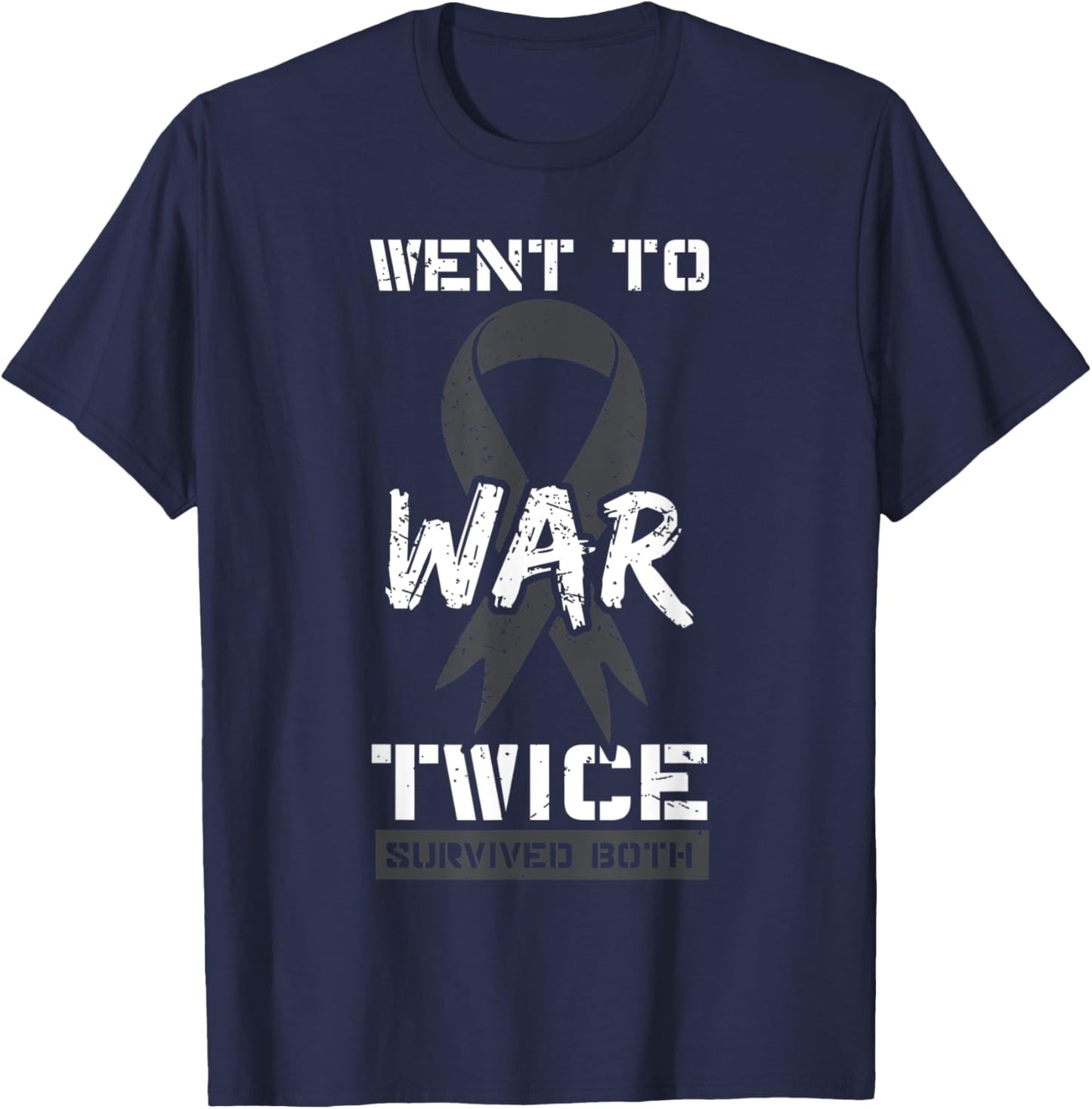 Cancer War Veterans Patriotic Military Soldier Vietnam Gift Women Men T-Shirt - T-Shirt | Navy