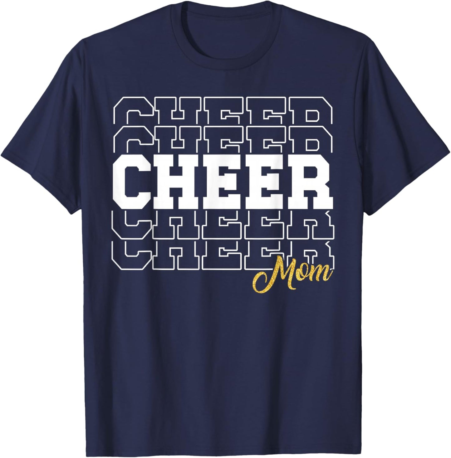 Cheer Mom Biggest Fan Cheerleader Girls Women Cheerleading T-Shirt - T-Shirt | Navy
