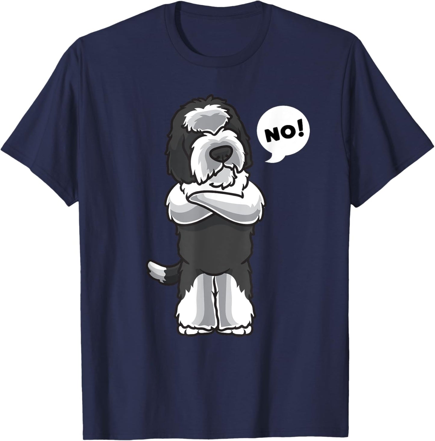 Stubborn Sheepadoodle Dog Funny T-Shirt - T-Shirt | Navy