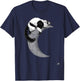 Black & White Ruffed Lemur - Indri - In Space On the Moon T-Shirt - T-Shirt | Navy