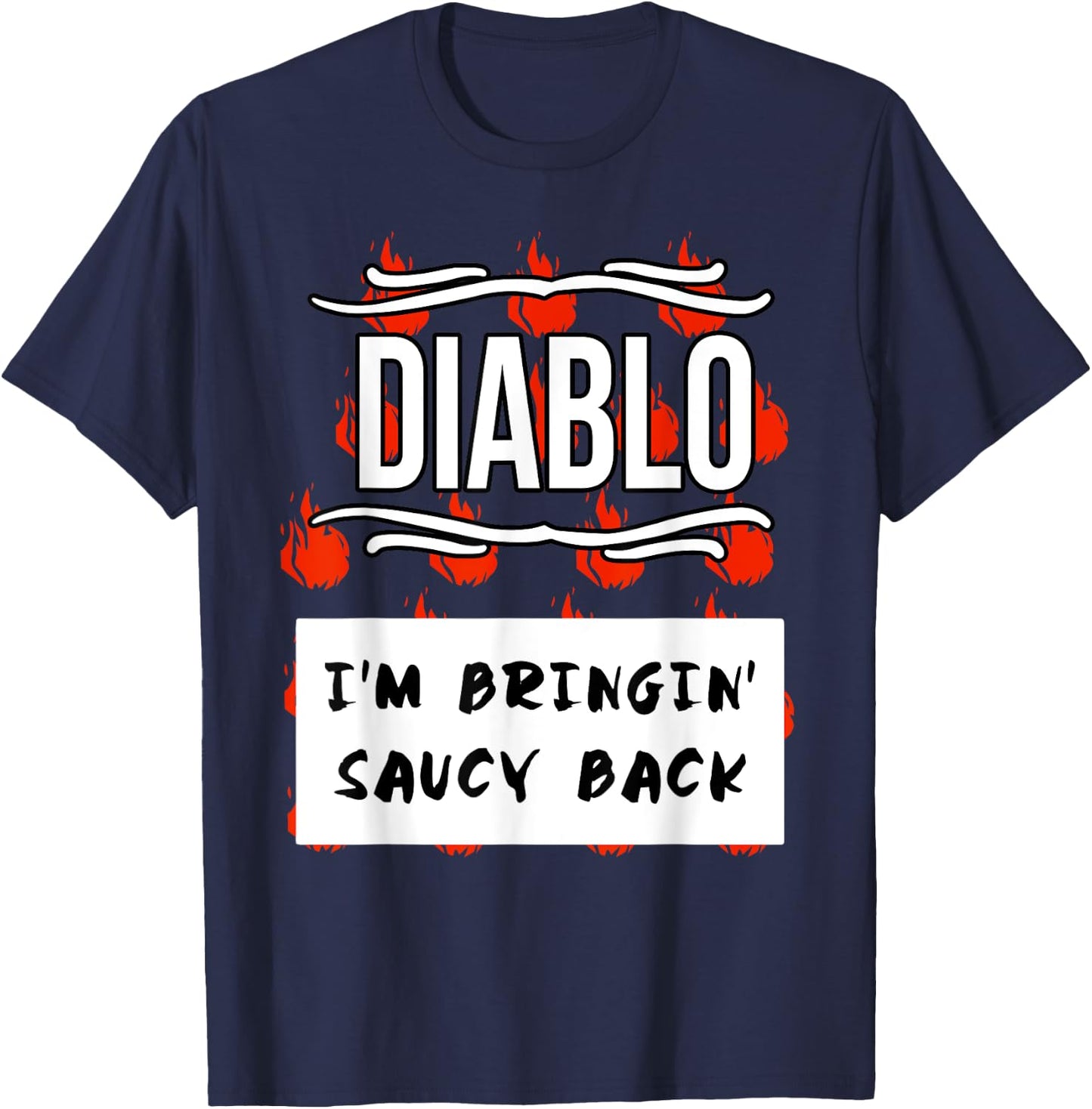 HOT SAUCES Group Halloween Costumes Taco DIABLO SAUCE T-Shirt - T-Shirt | Navy
