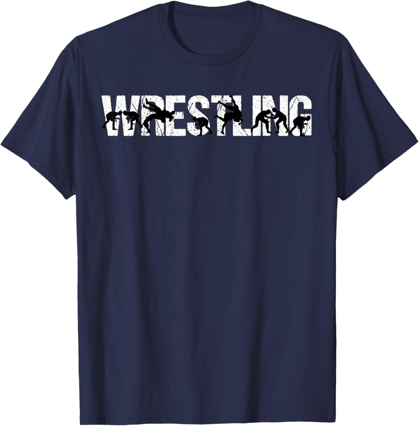 Wrestling Silhouette Wrestling Jungen Mädchen Wrestling Kinder T-Shirt - T-Shirt | Navy